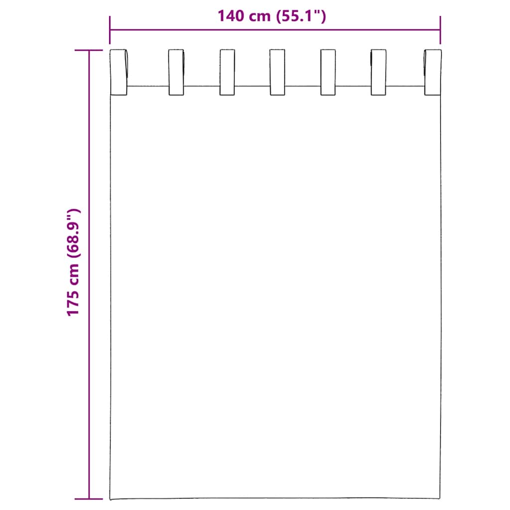 Κουρτίνες Voile με Θηλιές 2 τεμ. Ανοιχτό Γκρι 140x175 εκ. - Pakobazaar