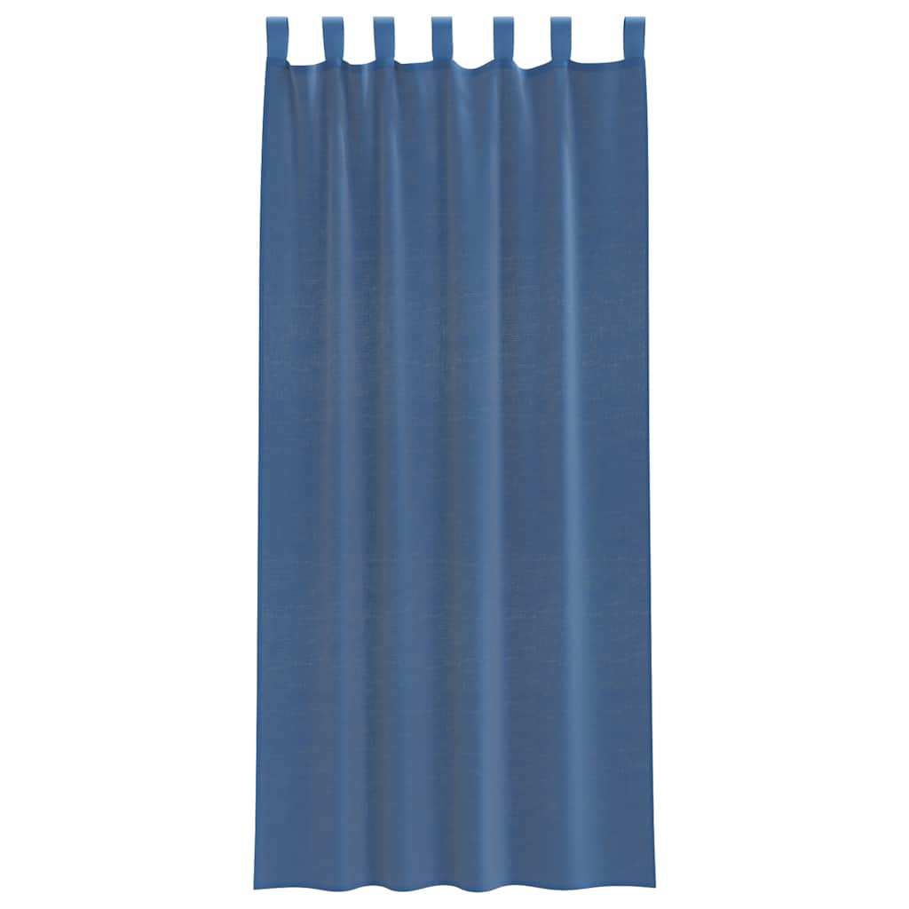 Κουρτίνες Voile με Θηλιές 2 τεμ. Μπλε Ρουαγιάλ 140x225 εκ. - Pakobazaar