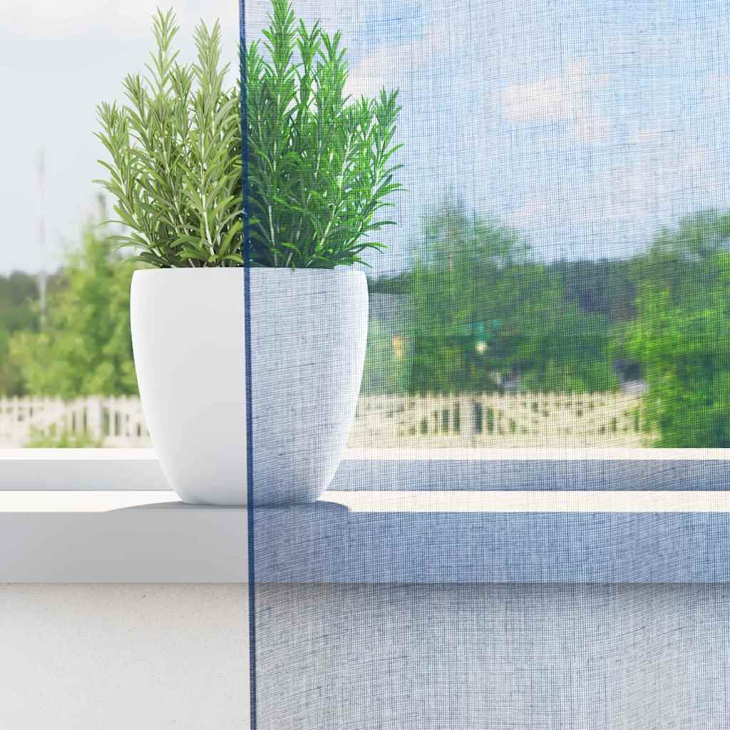 Κουρτίνες Voile με Θηλιές 2 τεμ. Μπλε Ρουαγιάλ 140x260 εκ. - Pakobazaar