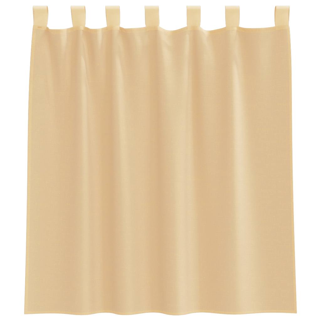 Κουρτίνες Voile με βρόχους 2 τεμάχια Άμμος 140x140 cm - Pakobazaar