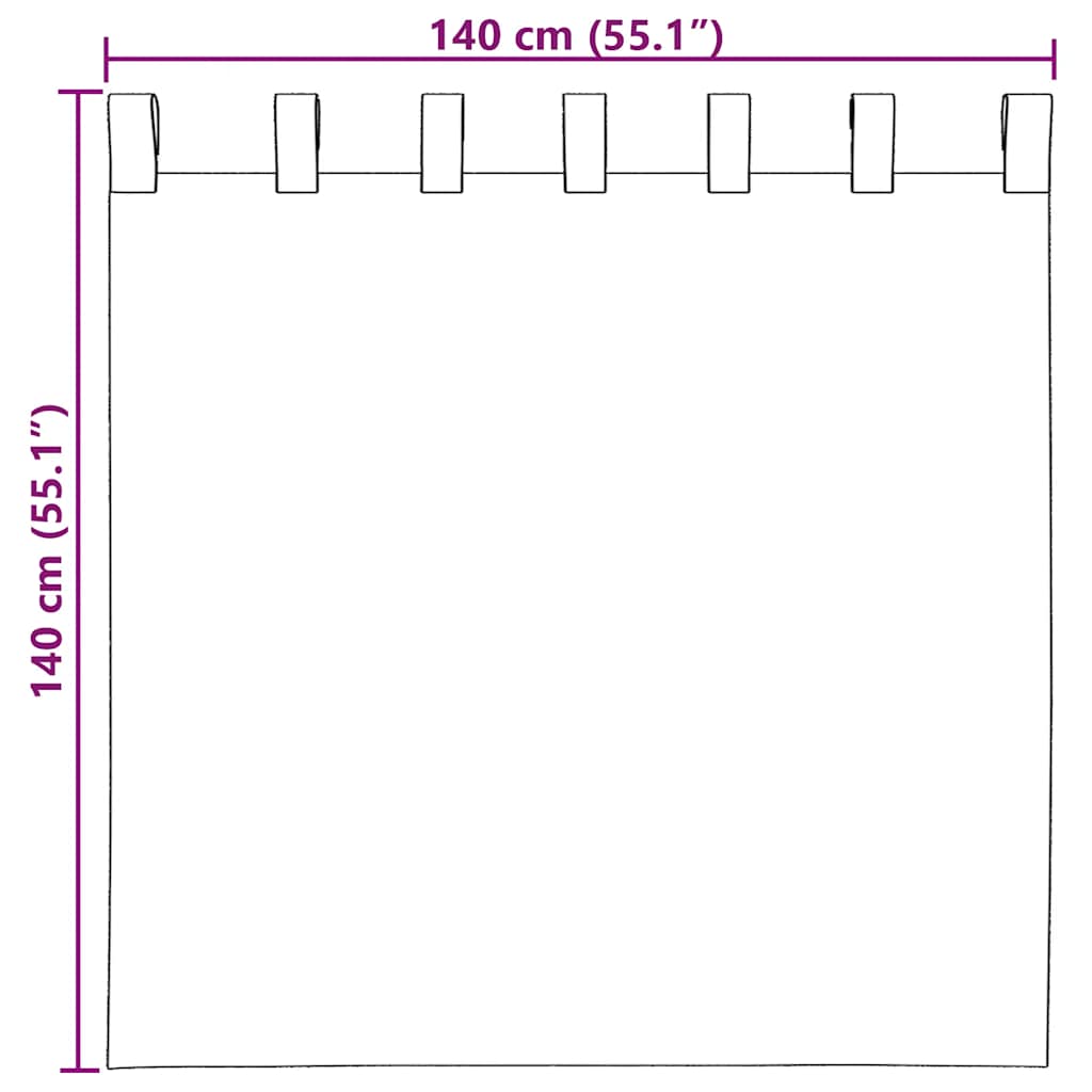 Κουρτίνες Voile με βρόχους 2 τεμάχια Άμμος 140x140 cm - Pakobazaar