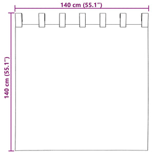 Κουρτίνες Voile με βρόχους 2 τεμάχια Άμμος 140x140 cm - Pakobazaar