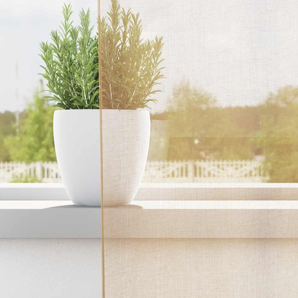 Κουρτίνες Voile με βρόχους 2 τεμάχια Άμμος 140x225 cm