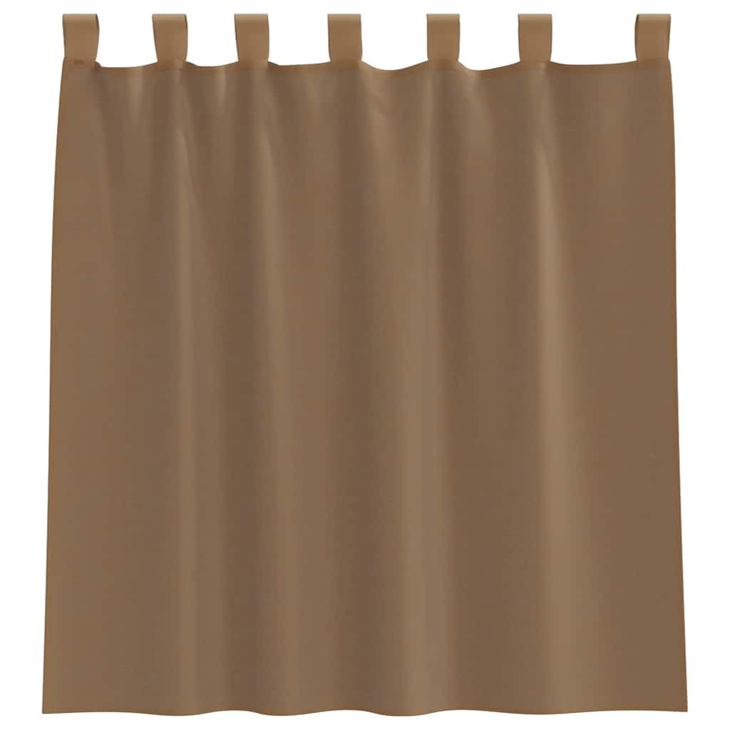Κουρτίνες Voile με Θηλιές 2 τεμ. Ανοιχτό Καφέ 140x140 εκ. - Pakobazaar
