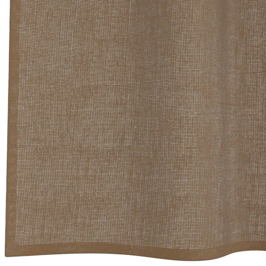 Κουρτίνες Voile με Θηλιές 2 τεμ. Ανοιχτό Καφέ 140x175 εκ. - Pakobazaar