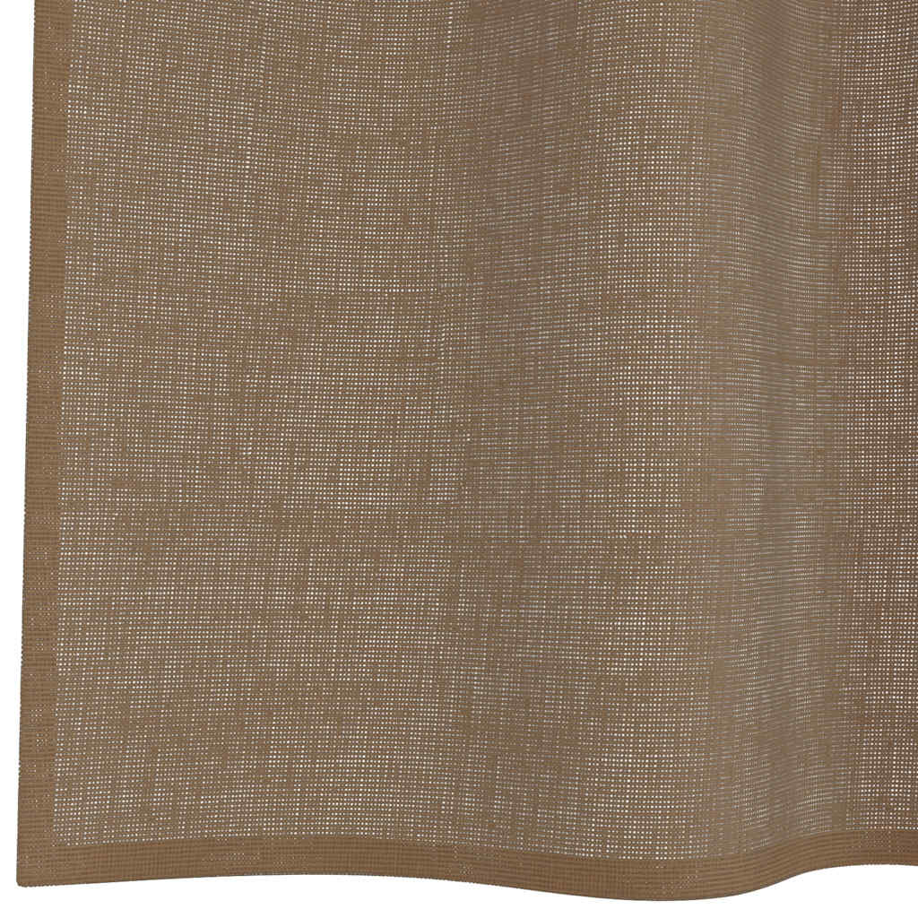 Κουρτίνες Voile με Θηλιές 2 τεμ. Ανοιχτό Καφέ 140x225 εκ. - Pakobazaar