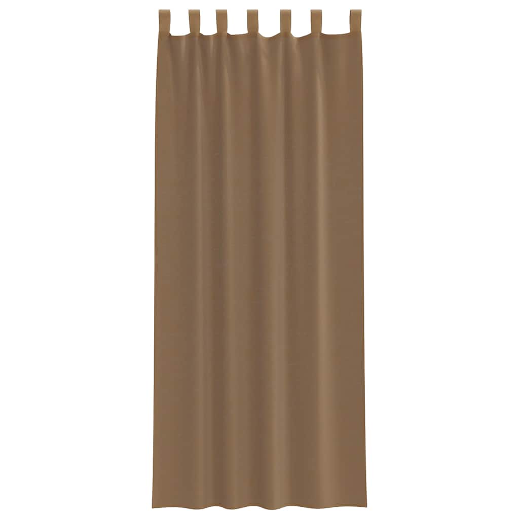 Κουρτίνες Voile με Θηλιές 2 τεμ. Ανοιχτό Καφέ 140x260 εκ. - Pakobazaar