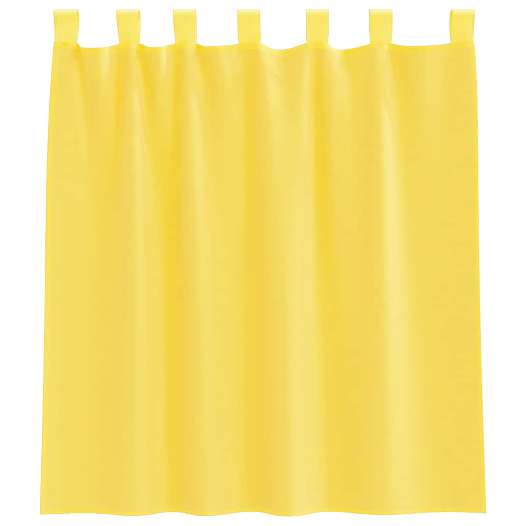 Κουρτίνες Voile με Θηλιές 2 τεμ. Κίτρινες 140x140 εκ. - Pakobazaar
