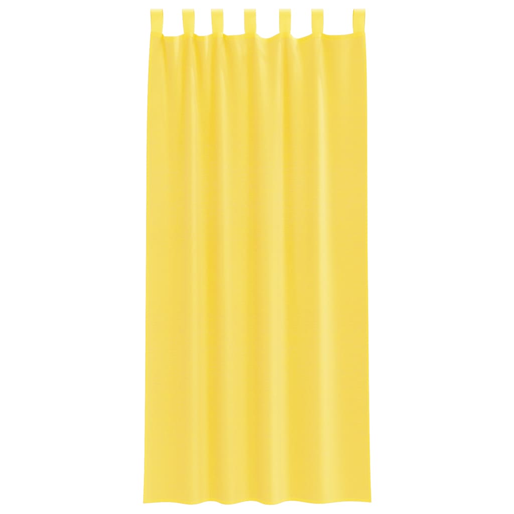 Κουρτίνες Voile με Θηλιές 2 τεμ. Κίτρινες 140x225 εκ. - Pakobazaar