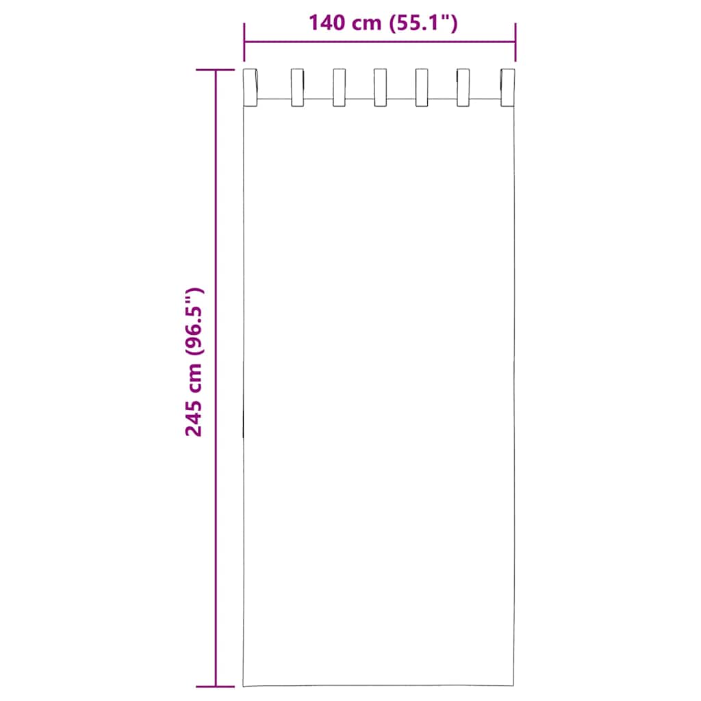 Κουρτίνες Voile με βρόχους 2 τεμάχια Τερακότα 140x245 cm