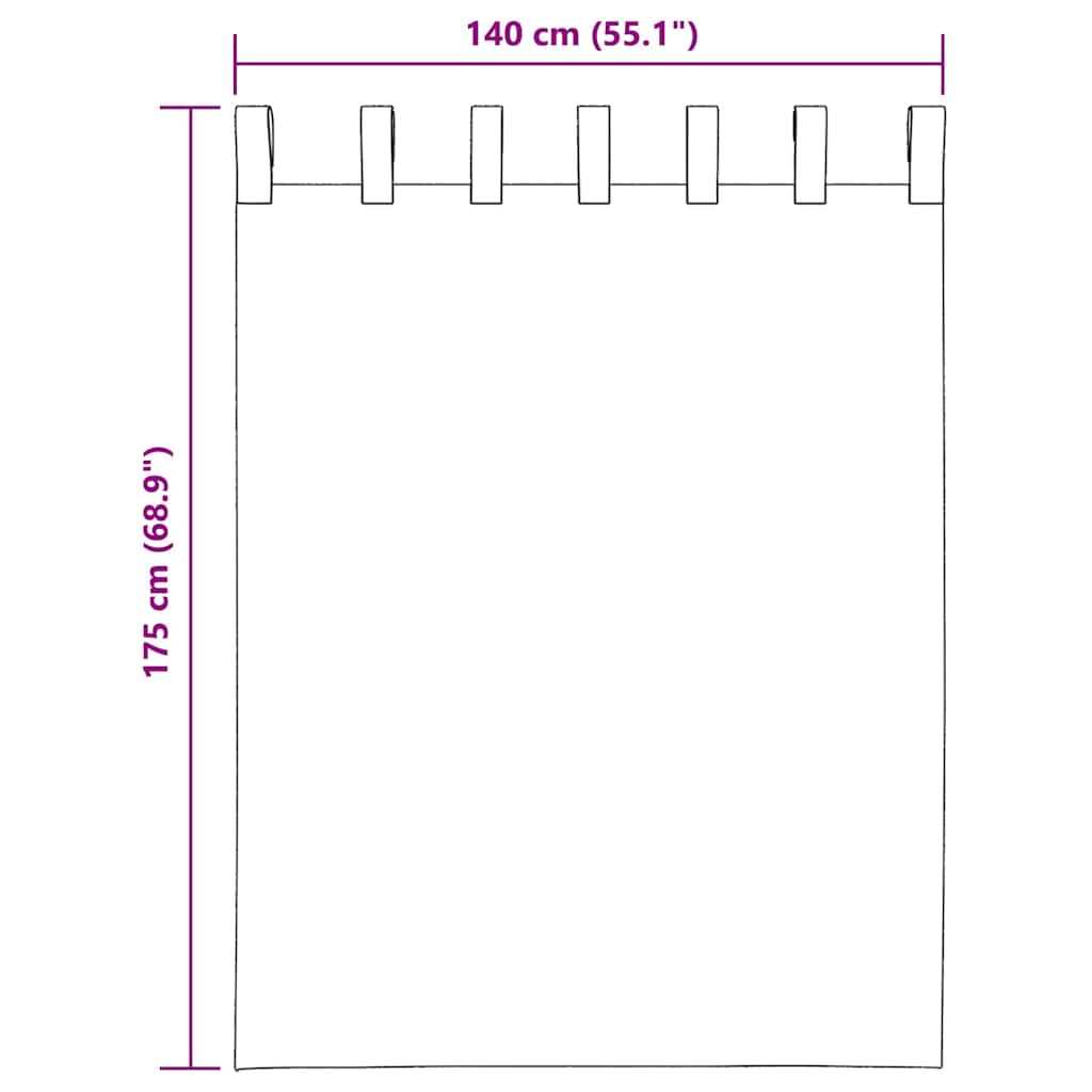 Κουρτίνες Voile με Θηλιές 2 τεμ. Τυρκουάζ 140x175 εκ. - Pakobazaar