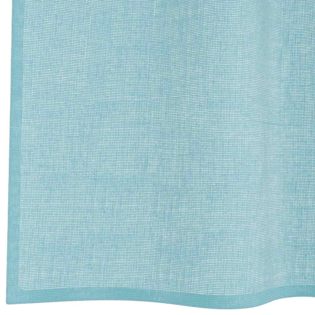 Κουρτίνες Voile με Θηλιές 2 τεμ. Τυρκουάζ 140x225 εκ. - Pakobazaar
