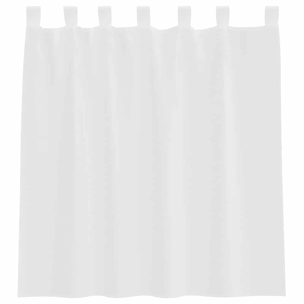 Κουρτίνες Voile με βρόχους 2 τεμάχια Λευκό 140x140 cm
