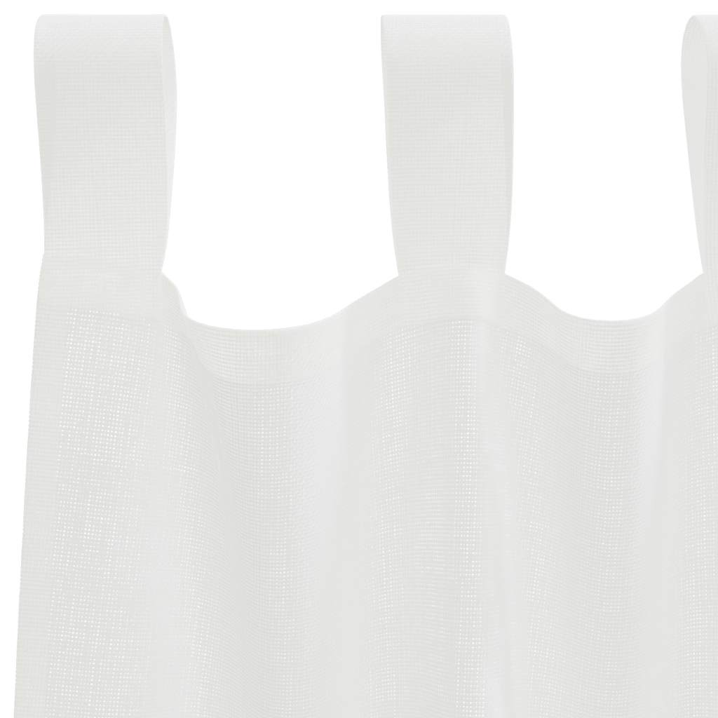 Κουρτίνες Voile με βρόχους 2 τεμάχια Λευκό 140x140 cm