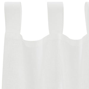 Κουρτίνες Voile με βρόχους 2 τεμάχια Λευκό 140x140 cm