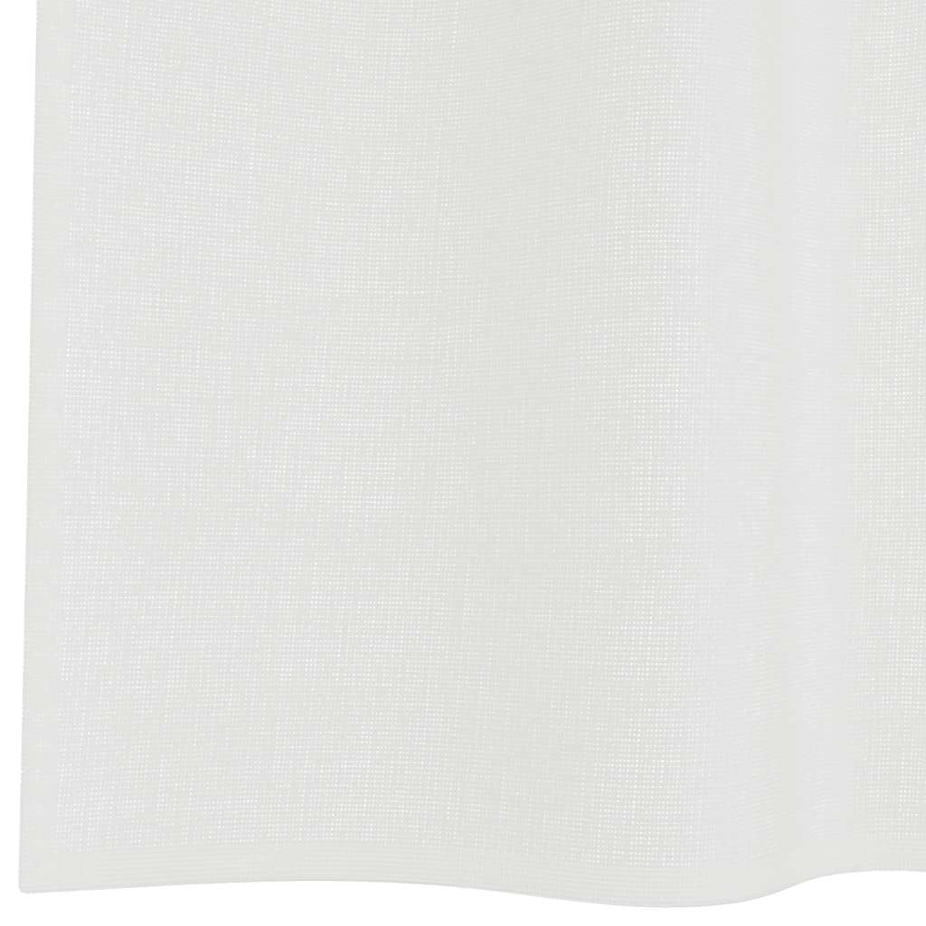 Κουρτίνες Voile με βρόχους 2 τεμάχια Λευκό 140x140 cm