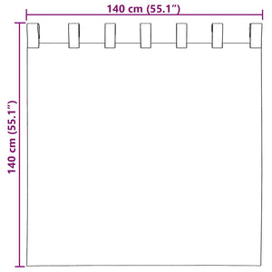 Κουρτίνες Voile με βρόχους 2 τεμάχια Λευκό 140x140 cm