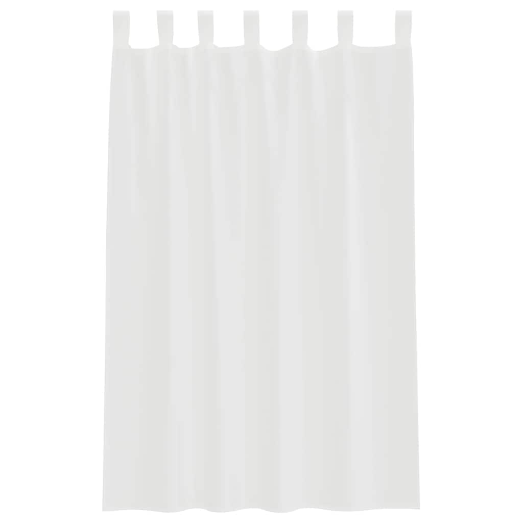 Κουρτίνες Voile με βρόχους 2 τεμάχια Λευκό 140x175 cm - Pakobazaar