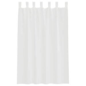 Κουρτίνες Voile με βρόχους 2 τεμάχια Λευκό 140x175 cm - Pakobazaar