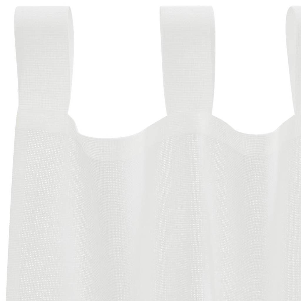 Κουρτίνες Voile με βρόχους 2 τεμάχια Λευκό 140x175 cm - Pakobazaar