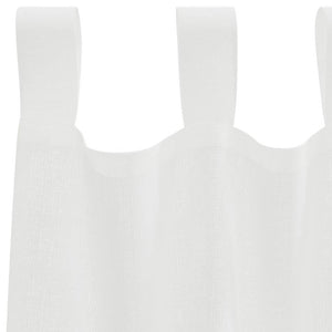 Κουρτίνες Voile με βρόχους 2 τεμάχια Λευκό 140x175 cm - Pakobazaar