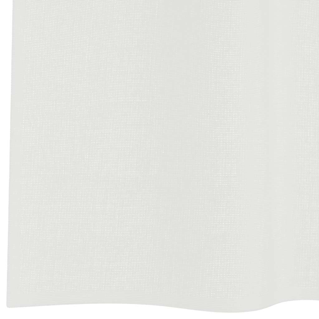 Κουρτίνες Voile με βρόχους 2 τεμάχια Λευκό 140x175 cm - Pakobazaar