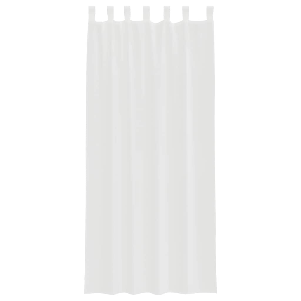 Κουρτίνες Voile με βρόχους 2 τεμάχια Λευκό 140x245 cm - Pakobazaar