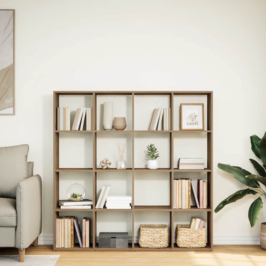 Βιβλιοθήκη Αρτισιανή Δρυς 137,5x29x137,5 εκ. Επεξεργασμένο Ξύλο - Pakobazaar