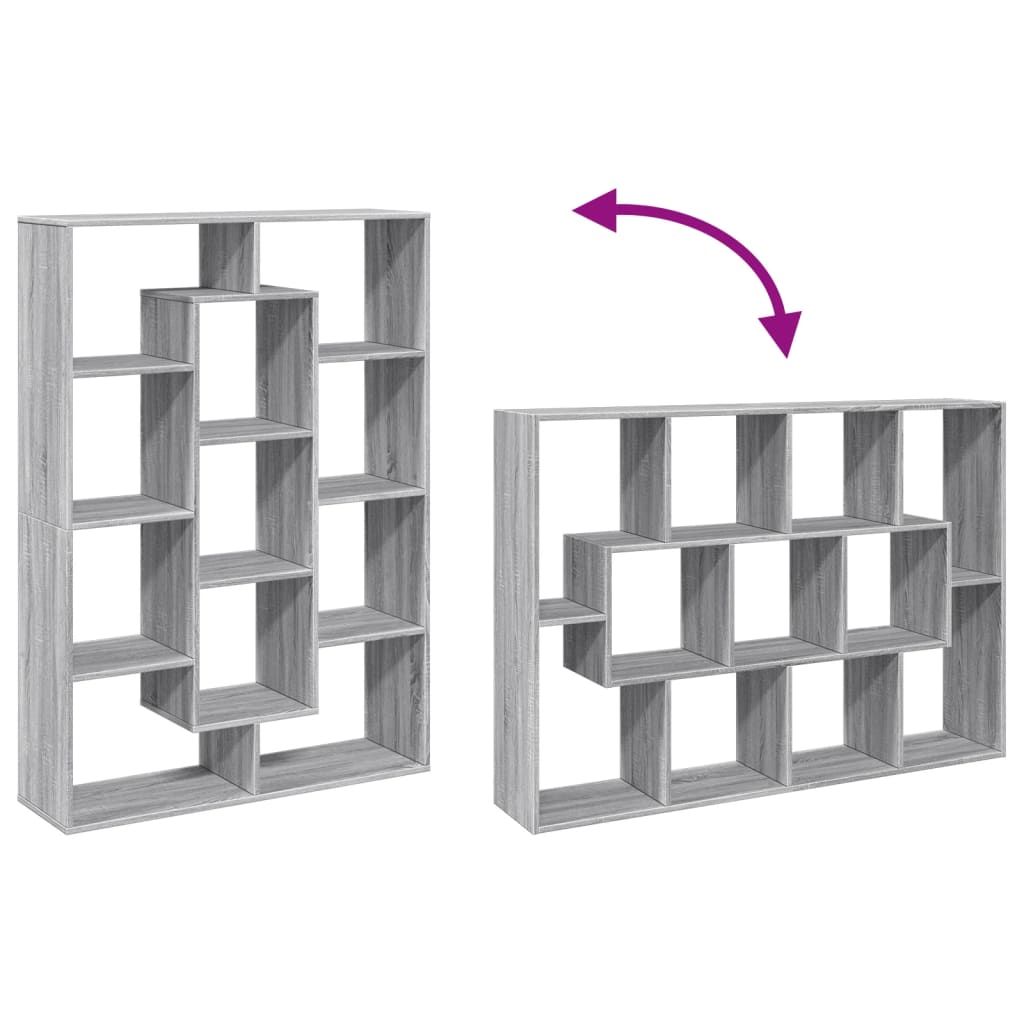 Βιβλιοθήκη Γκρι Sonoma 102x29x143 εκ. από Επεξεργασμένο Ξύλο