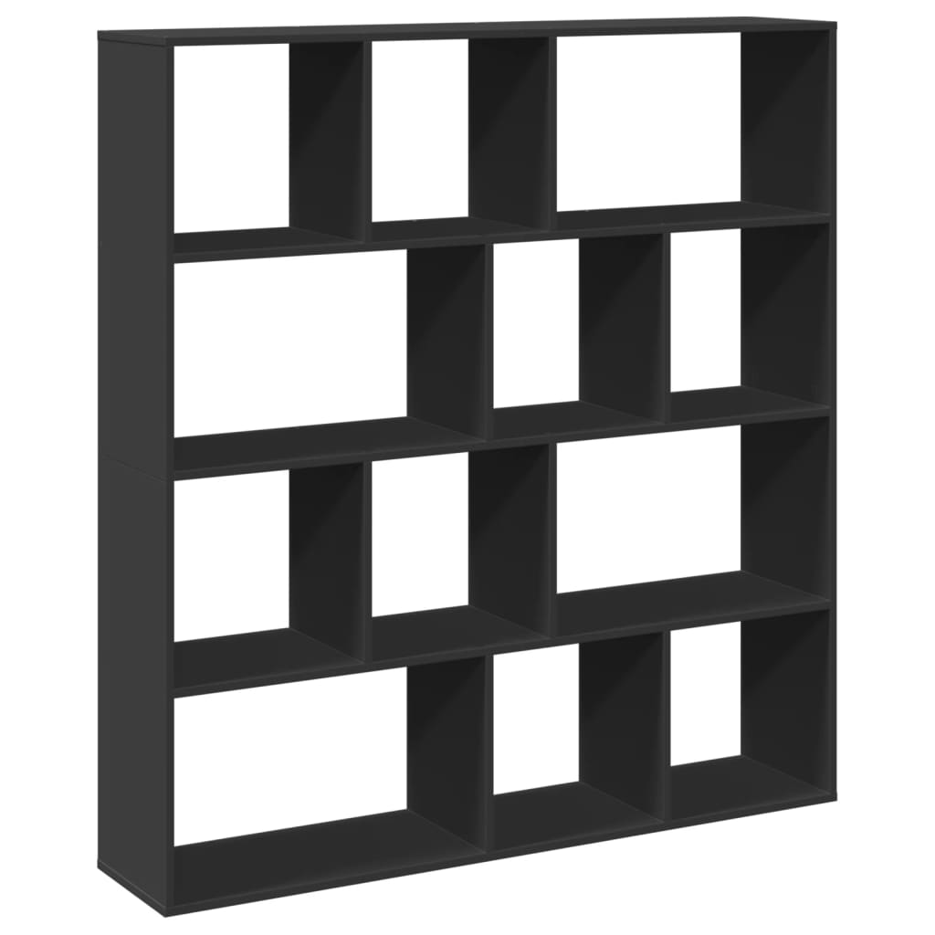 Βιβλιοθήκη Μαύρο 132x29x141,5 εκ. από Επεξεργασμένο Ξύλο