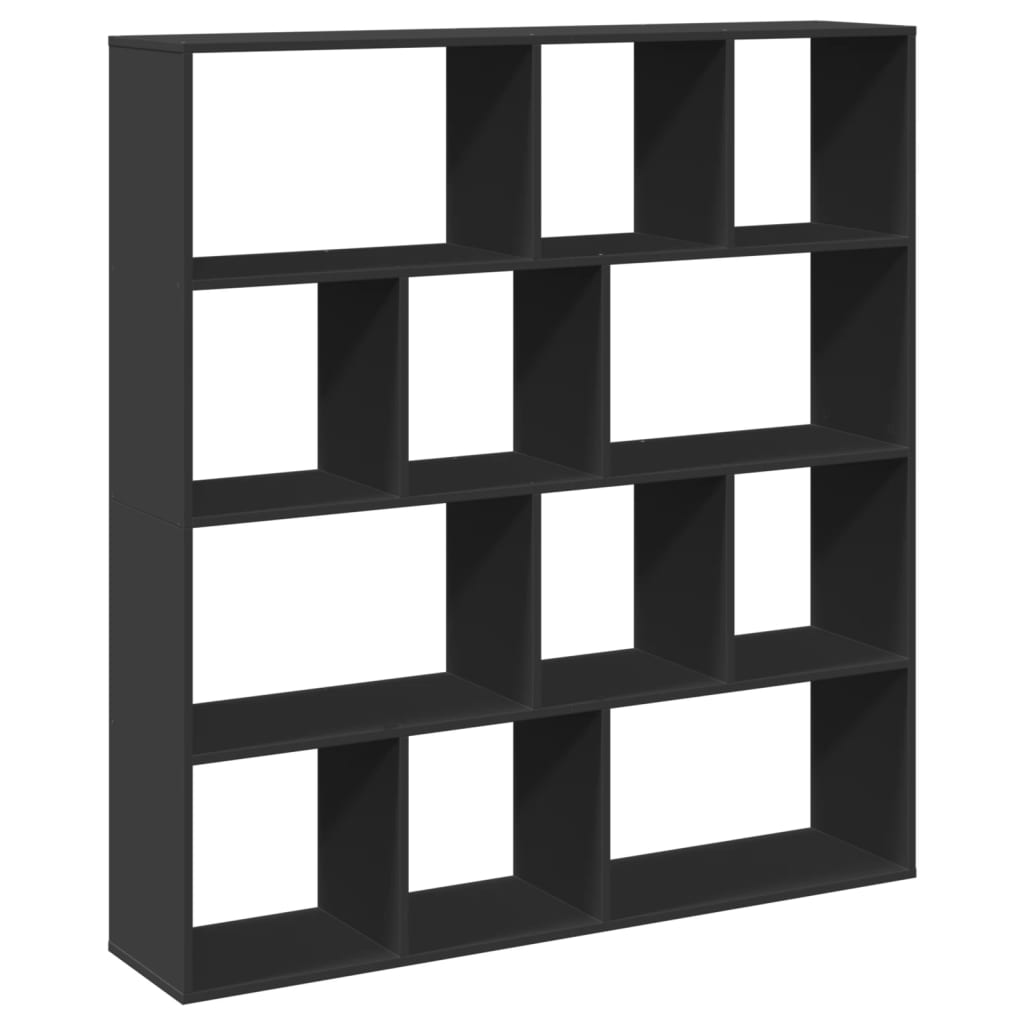 Βιβλιοθήκη Μαύρο 132x29x141,5 εκ. από Επεξεργασμένο Ξύλο