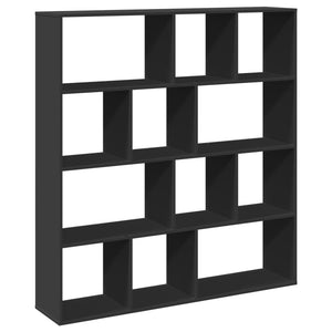Βιβλιοθήκη Μαύρο 132x29x141,5 εκ. από Επεξεργασμένο Ξύλο