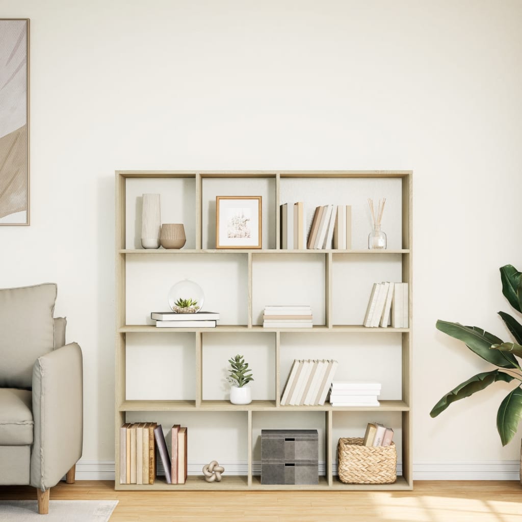 Βιβλιοθήκη Χρώμα Sonoma Δρυς 132x29x141,5εκ. Επεξεργασμένο Ξύλο - Pakobazaar