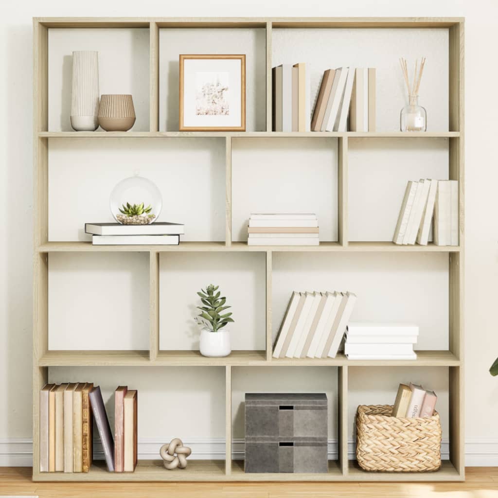 Βιβλιοθήκη Χρώμα Sonoma Δρυς 132x29x141,5εκ. Επεξεργασμένο Ξύλο - Pakobazaar