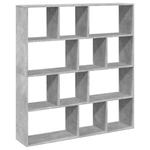 Βιβλιοθήκη Γκρι Σκυροδέματος 132x29x141,5εκ. Επεξεργασμένο Ξύλο
