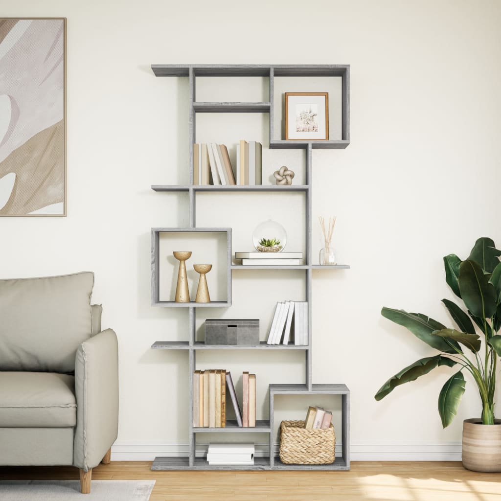 Βιβλιοθήκη Γκρι Sonoma 92x29x188 εκ. από Επεξεργασμένο Ξύλο - Pakobazaar