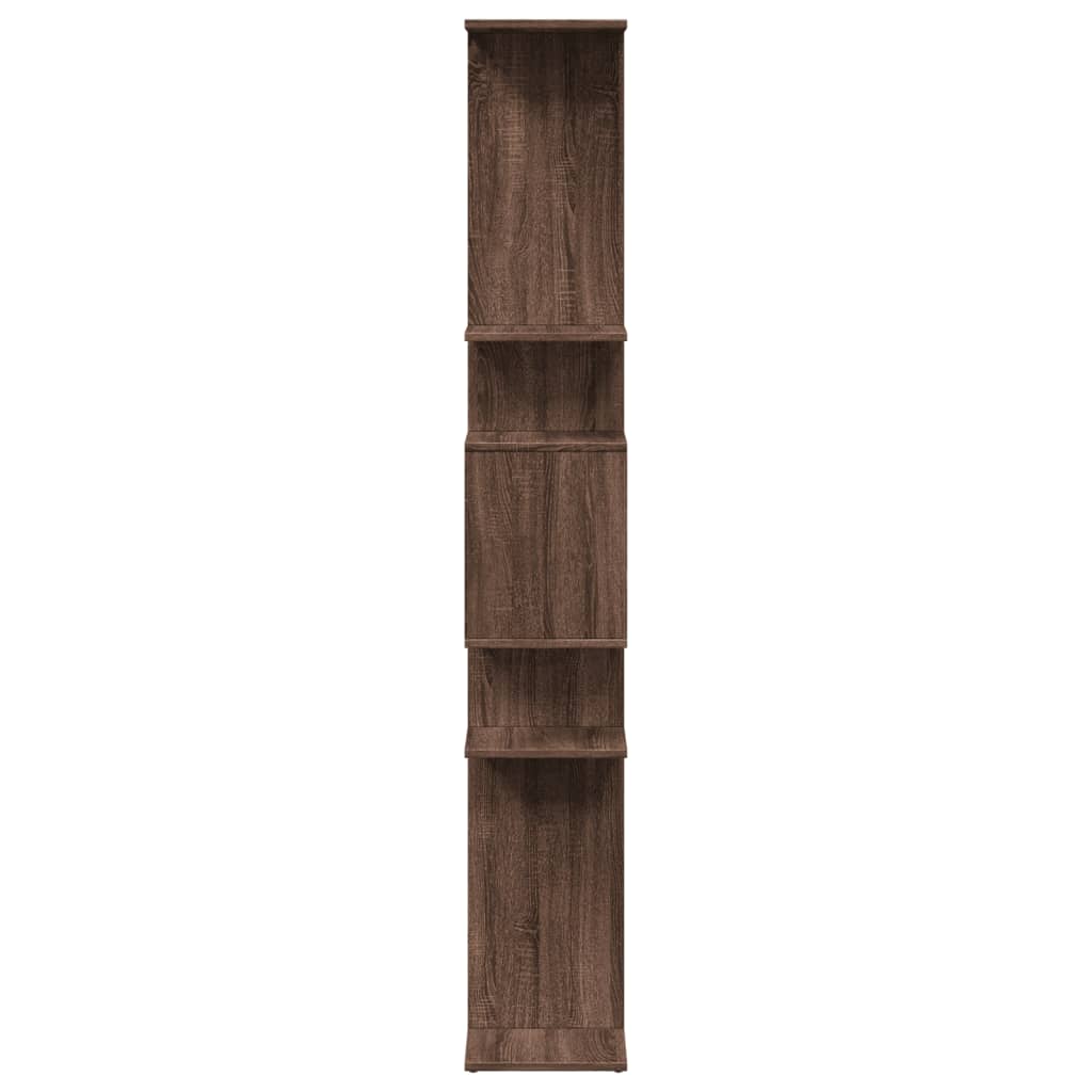 Βιβλιοθήκη Καφέ Δρυς 92x29x188 εκ. από Επεξεργασμένο Ξύλο