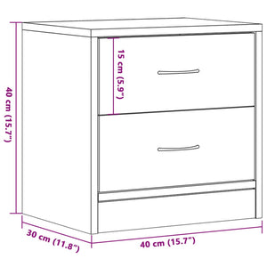 Κομοδίνο Χρώμα Αρτισιανή Δρυς 40 x 30 x 40 εκ. από Επεξ. Ξύλο