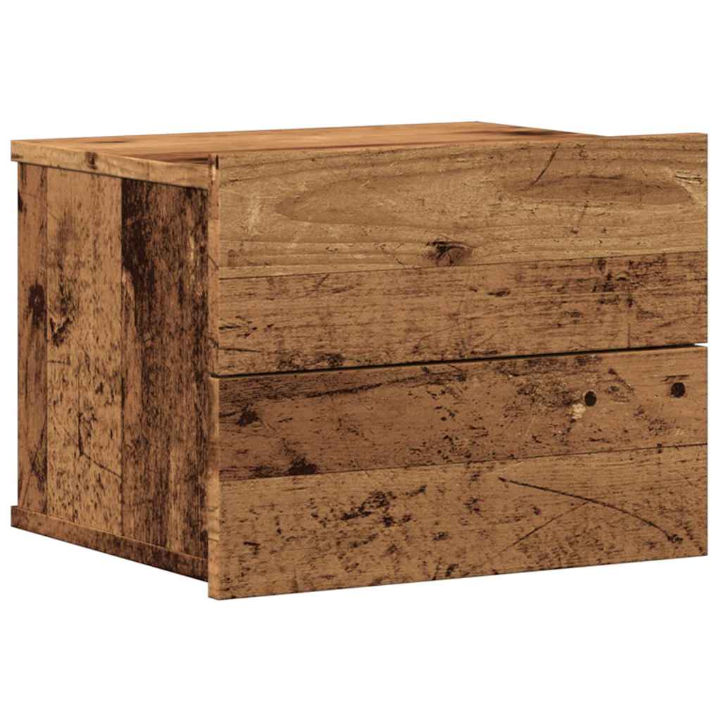 Κομοδίνο Επιτοίχιο Όψη Παλαιού Ξύλου 40x32x30 εκ.