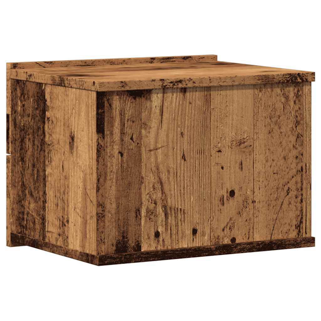 Κομοδίνο Επιτοίχιο Όψη Παλαιού Ξύλου 40x32x30 εκ.
