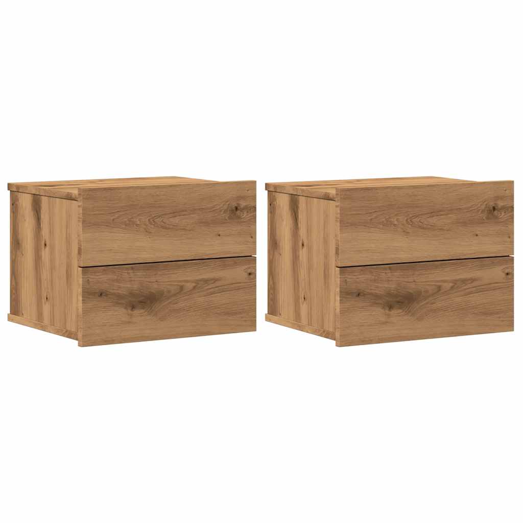 Επιτοίχια κομοδίνα 2 τεμάχια Artisan Oak 40x32x30 cm - Pakobazaar