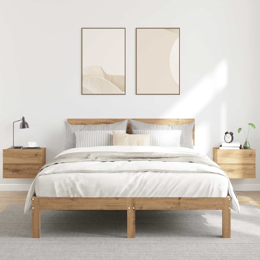 Επιτοίχια κομοδίνα 2 τεμάχια Artisan Oak 40x32x30 cm - Pakobazaar