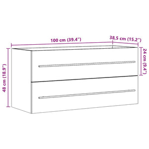 Ντουλάπι Νιπτήρα Sonoma Δρυς 100 x 38,5 x 48 εκ. Επεξ. Ξύλο