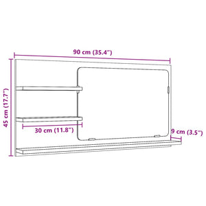 Έπιπλο Καθρέφτη Μπάνιου Παλαιό Ξύλο 90x11x45 εκ. Επεξ. Ξύλο