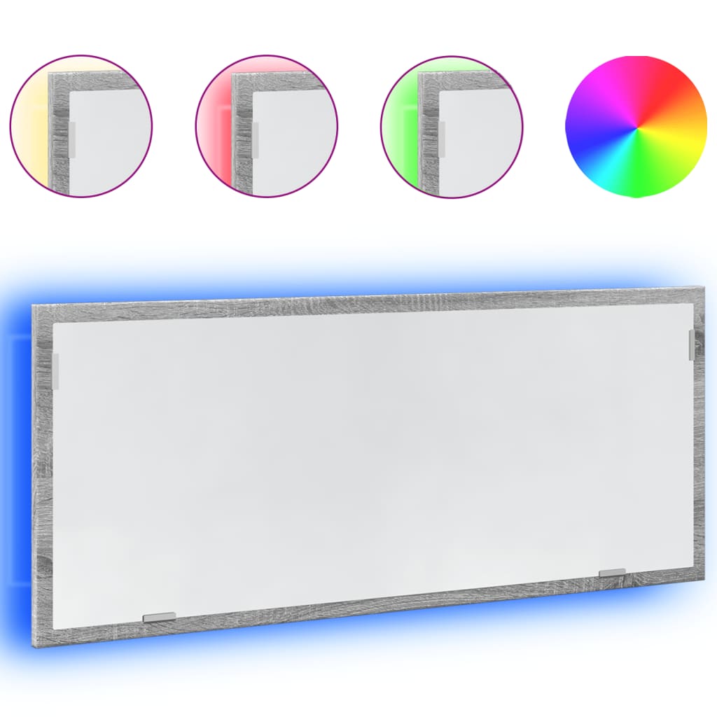Καθρέφτης Μπάνιου Γκρι Sonoma 100x8,5x37 εκ. Επεξεργασμένο Ξύλο - Pakobazaar