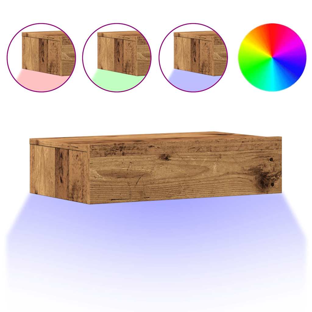 Ντουλάπι τηλεόρασης με φώτα LED Παλιό ξύλο 60x35x15,5 cm - Pakobazaar