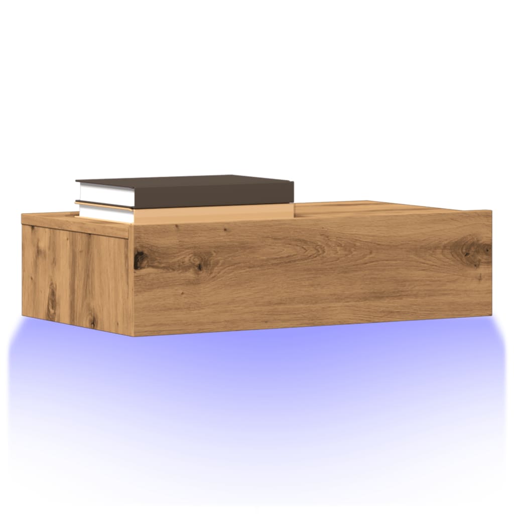 Σετ ντουλάπι τηλεόρασης 2 τεμαχίων με φώτα LED Artisan Oak - Pakobazaar