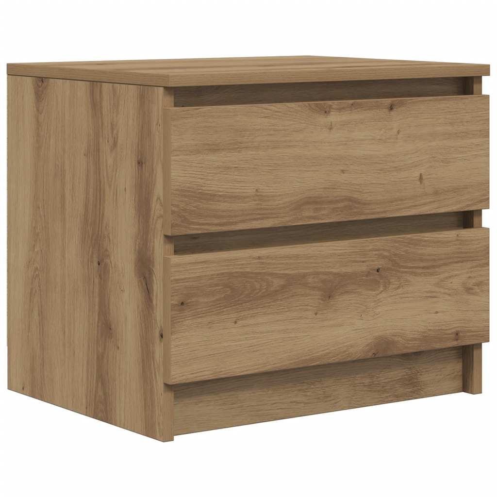 Κομοδίνο Αρτισιανή Δρυς 50x40x43.5 εκ. από Επεξεργασμένο Ξύλο - Pakobazaar