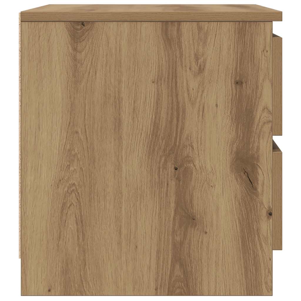 Κομοδίνο Αρτισιανή Δρυς 50x40x43.5 εκ. από Επεξεργασμένο Ξύλο - Pakobazaar