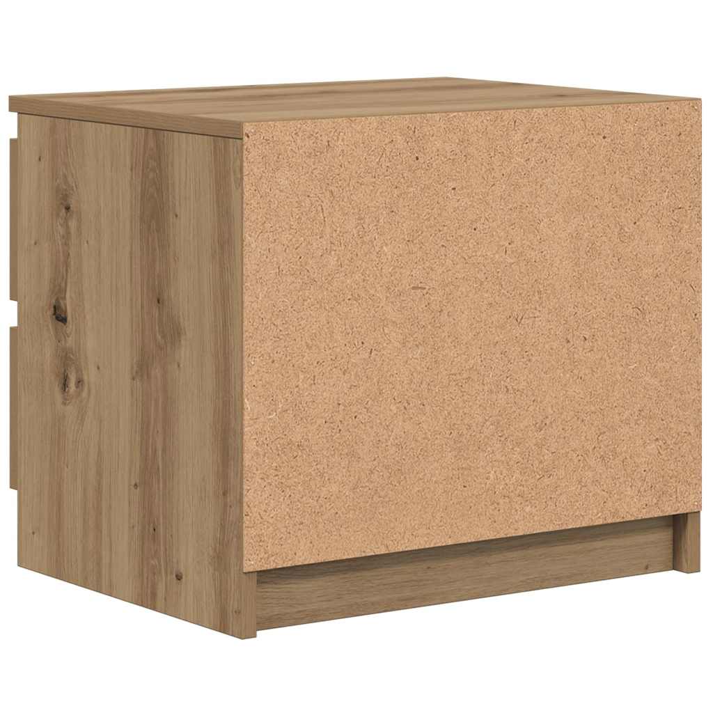 Κομοδίνο Αρτισιανή Δρυς 50x40x43.5 εκ. από Επεξεργασμένο Ξύλο - Pakobazaar